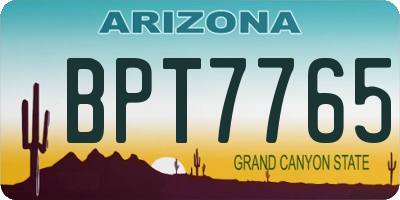AZ license plate BPT7765