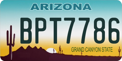 AZ license plate BPT7786