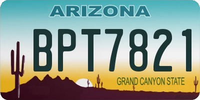 AZ license plate BPT7821