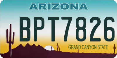 AZ license plate BPT7826