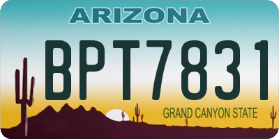 AZ license plate BPT7831