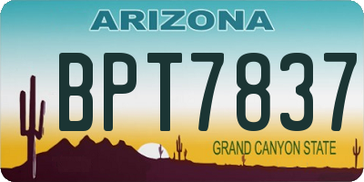 AZ license plate BPT7837