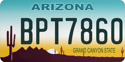 AZ license plate BPT7860