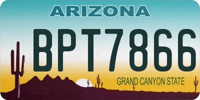 AZ license plate BPT7866