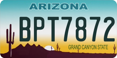 AZ license plate BPT7872