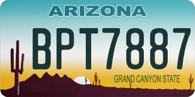 AZ license plate BPT7887