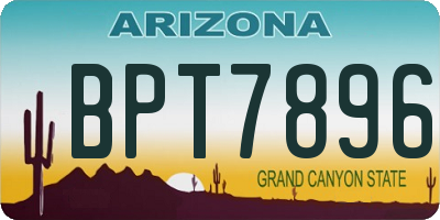 AZ license plate BPT7896