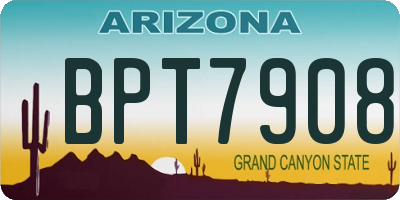 AZ license plate BPT7908