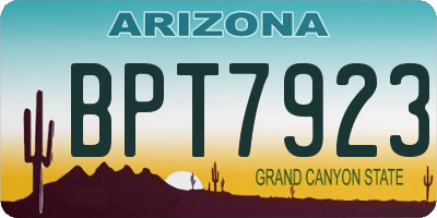 AZ license plate BPT7923