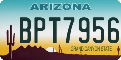 AZ license plate BPT7956