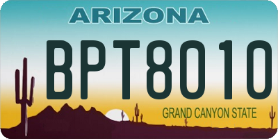 AZ license plate BPT8010