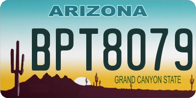 AZ license plate BPT8079