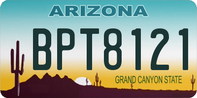 AZ license plate BPT8121