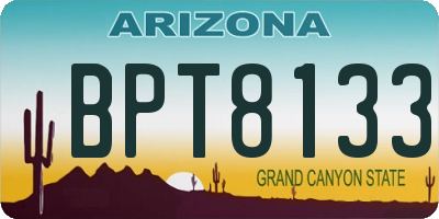 AZ license plate BPT8133