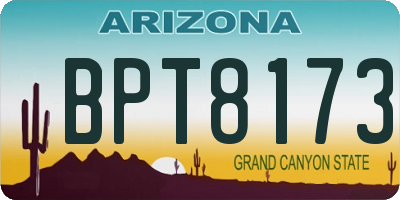AZ license plate BPT8173
