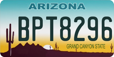 AZ license plate BPT8296