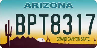 AZ license plate BPT8317