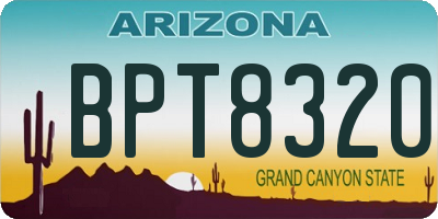 AZ license plate BPT8320