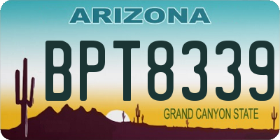 AZ license plate BPT8339