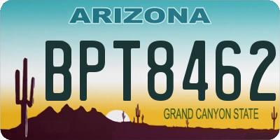 AZ license plate BPT8462