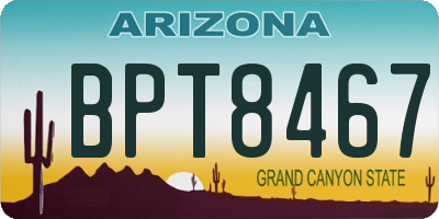 AZ license plate BPT8467