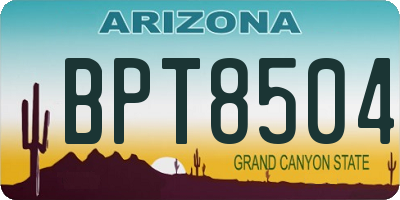 AZ license plate BPT8504