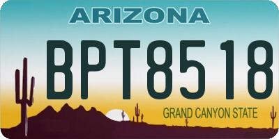 AZ license plate BPT8518