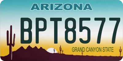 AZ license plate BPT8577
