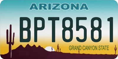 AZ license plate BPT8581