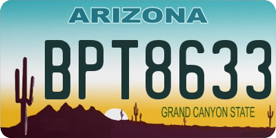 AZ license plate BPT8633