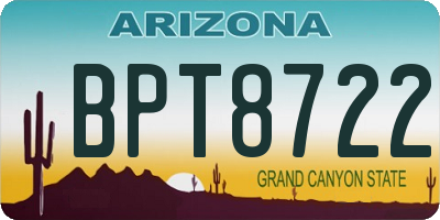 AZ license plate BPT8722
