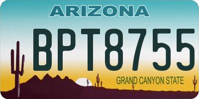 AZ license plate BPT8755