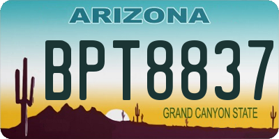 AZ license plate BPT8837
