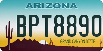 AZ license plate BPT8890