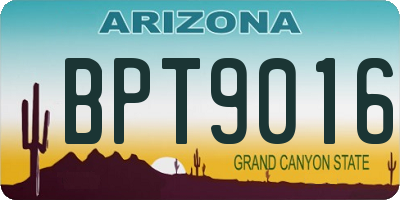AZ license plate BPT9016