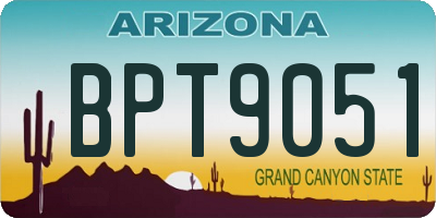 AZ license plate BPT9051
