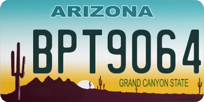 AZ license plate BPT9064