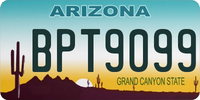 AZ license plate BPT9099