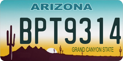 AZ license plate BPT9314