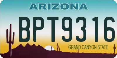 AZ license plate BPT9316