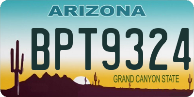 AZ license plate BPT9324