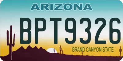 AZ license plate BPT9326