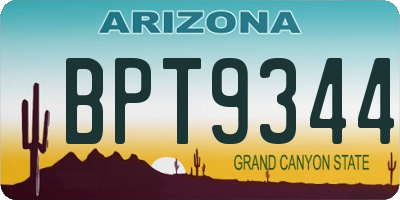 AZ license plate BPT9344