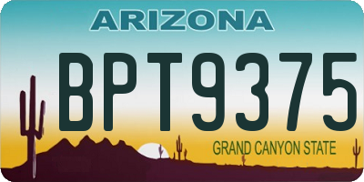 AZ license plate BPT9375