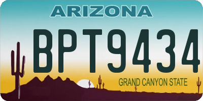 AZ license plate BPT9434