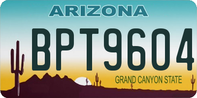 AZ license plate BPT9604