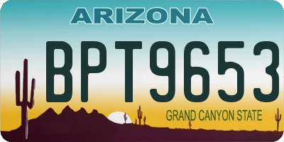 AZ license plate BPT9653
