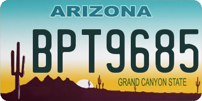 AZ license plate BPT9685
