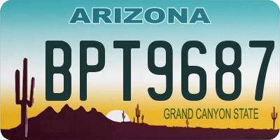 AZ license plate BPT9687