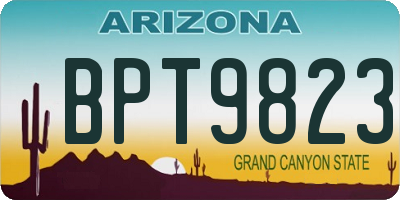 AZ license plate BPT9823